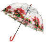 Зонт трость c прозрачный куполом и цветами