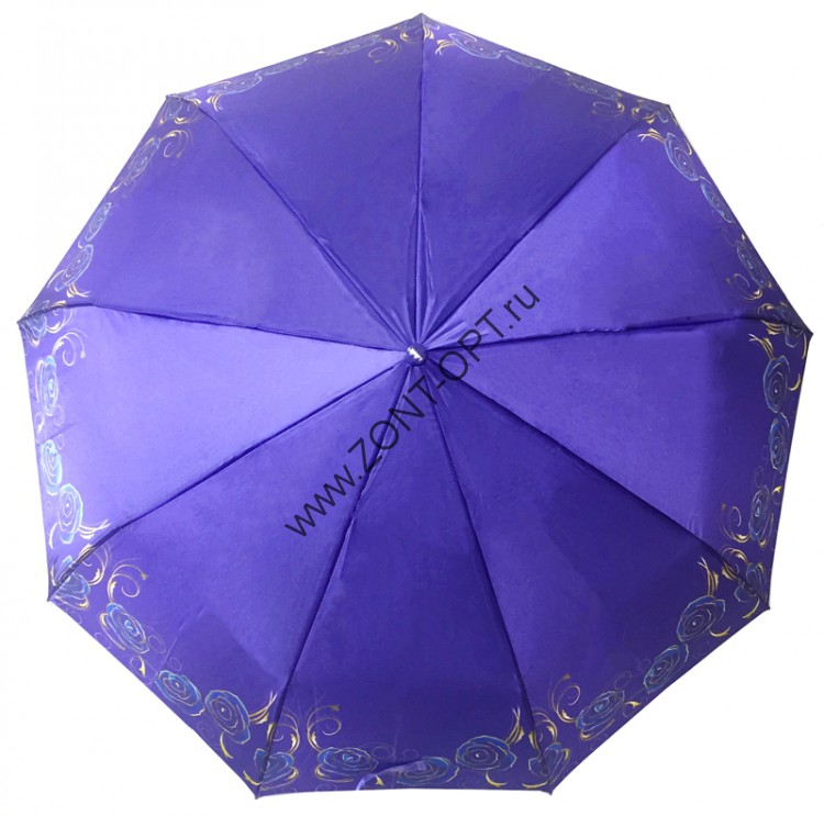 Женский зонт полуавтомат LASKA арт. A1833 с узором на куполе