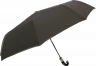 Зонт мужской черный автомат с кожаной ручкой (2723)