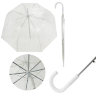 Зонт трость промо арт. 123 прозрачный купол с белой пластиковой ручкой