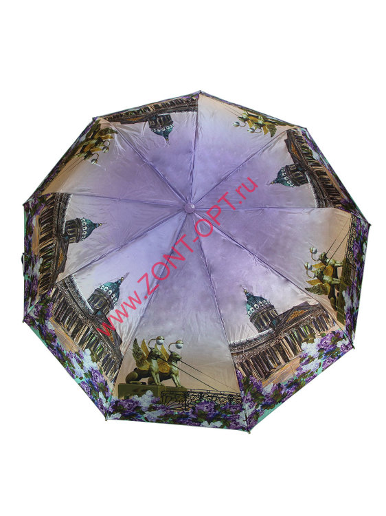Женский зонт автомат Popular арт. 011A с изображением города