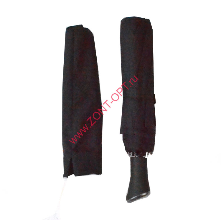 Черный мужской зонт сатин механический