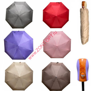 Женский зонт полуавтомат однотонный (076)