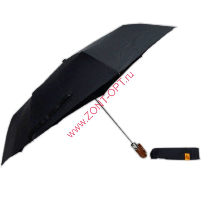 Классический мужской зонт с кожаной ручкой 10360