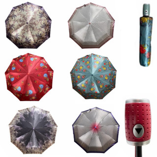 Женский зонт полуавтомат узоры цветы (537)